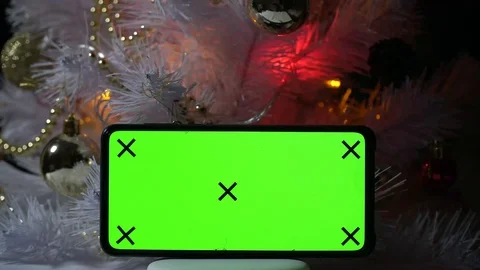 Green screen phone. Chroma Key for Graphics. Untitled smartphone. No logo. Stock Footage 123055874