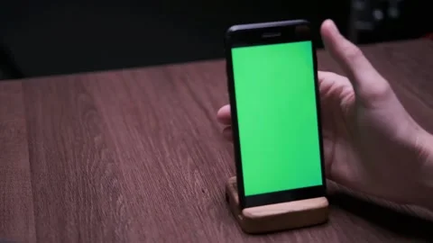 Green screen phone chroma key Stock Footage 146477932