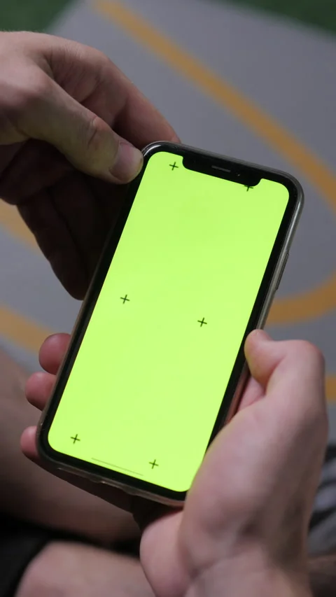 Green screen phone. chromakey. vertical video Stock Footage 313360393