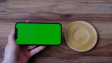 Green screen phone coffee Stock-Footage 264092676