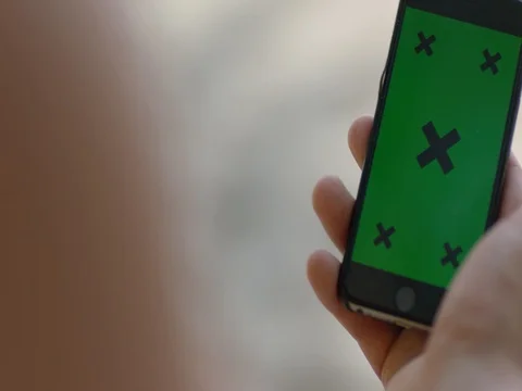 Green screen in phone Stock Footage 81106472