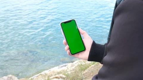 Green screen phone Stock Footage 242701704
