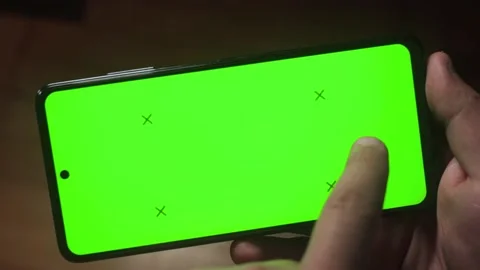 Green screen in the phone for inserting any image Stock Footage 164181322