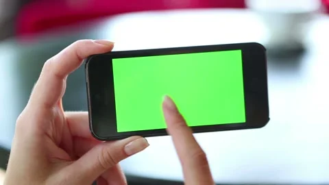 Green screen phone internet horizontal hands Vídeo Stock 152835597