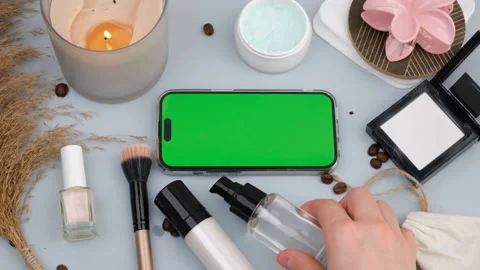 Green screen phone makeup Stock-Footage 280230177