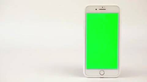 Green screen phone on white background Stock Footage 204622572