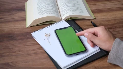 Green screen phone working Stock Footage 237866908