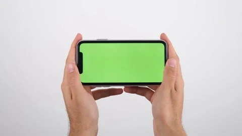 Green screen phone zoom in with white background Stock Footage 236376638