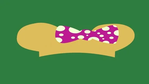 Green screen pink bow on gesture cartoonish colorful movement style layers Vídeo Stock 335147288