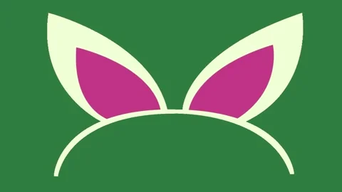 Green screen pink bunny ' s ears on design expression backgrounds figure depth Stock Footage 335147318