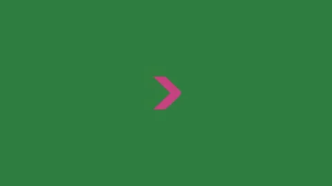A green screen with pink heart on it and arrow white background an pointing up Video stock 335130620