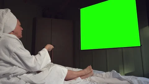 Green screen from projection TV Video stock 265100567