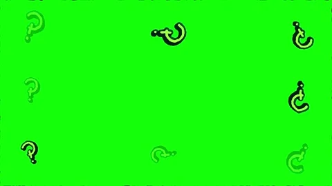 Green screen with question mark and curly symbol graphics in motion Stock Footage 340940956