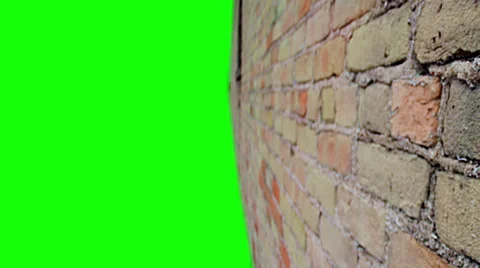 Green Screen with Real Brick Wall Animation Video stock 32329054