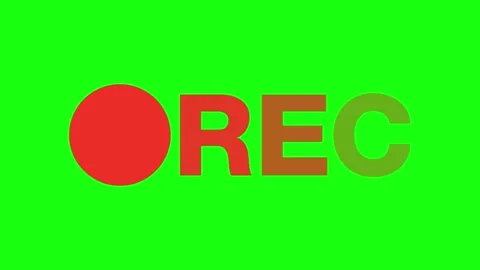 Green screen of recording red sign animation Stock Footage 291359154