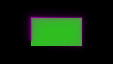 Green screen rectangle with pulsating neon pink border on black background,.. Stock Footage 345550329