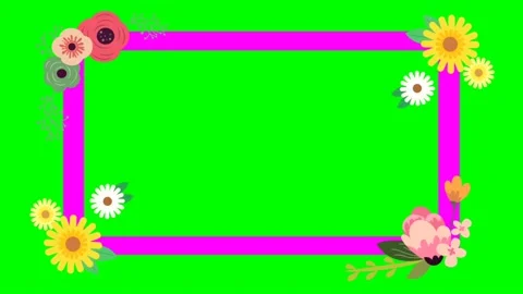 Green screen, Rectangular picture frames for copy space of photos or text Stock Footage 134631332