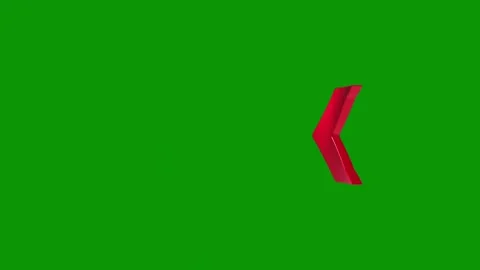 Green screen red arrow object handle ribbon curved corner animated chromakey Stock Footage 314068227