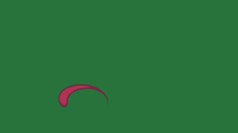 A green screen with red circle on it and background white stripes border wave Video stock 335065487