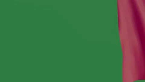 Green screen red curtain cloth cloak flag waving in the wind arrow gesture Stock Footage 336049340