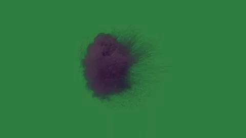 A green screen with red dot on it and fire is burning in the middle of black Video stock 335069298