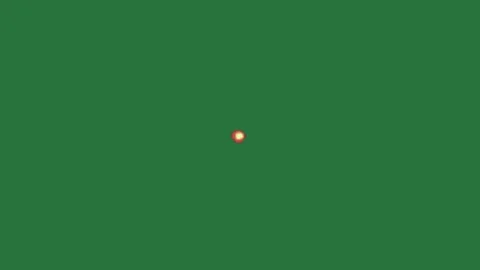 A green screen with red dot in the middle and fire animated chromakey Stock Footage 335682618