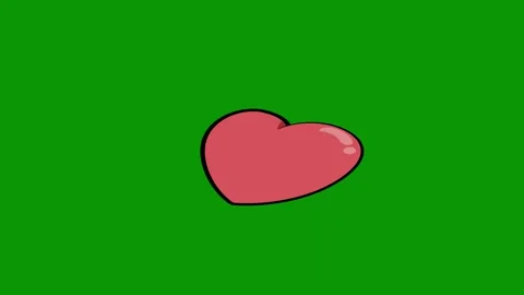 Green screen red heart arrow in middle animated chromakey movement layers Stock Footage 314068220