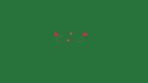 A green screen with red heart on it and background two hearts animated Video stock 335122471