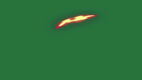 A green screen with red object in the middle and fire on background dot it Stock-Footage 335681365