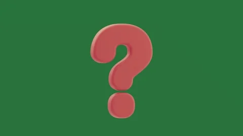 Green screen red question sign on green screen emotion motion figure Stock Footage 335981272