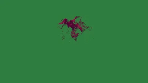 A green screen with red star in the middle and splash of blood on lot it spots Video stock 335067245