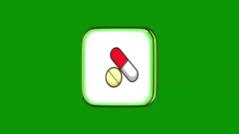 Green screen red yellow pill background object animated chromakey background Vídeo Stock 314067308