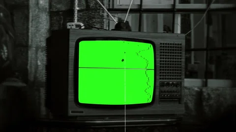 Green Screen Retro TV Static Noise Old T... | Stock Video | Pond5