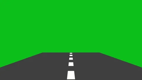 Green Screen Road Background for Car Animation Stock Footage 291203073