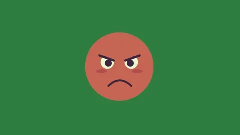 A green screen with sad face on it and red egg an animated chromakey Видео 335129877