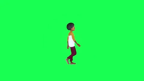 Green screen school boy walking isolated chroma key, left angle 스톡 동영상 259824042