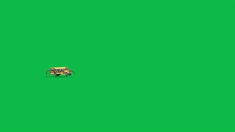 Green Screen School Bus Eater Monster, Big Mouth, 3D Animations SCP Renderin Video stock 295871551