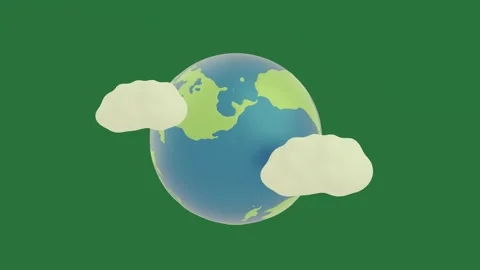 Green screen screen the earth blue globe clouds green screen depth emotion Video stock 335980540