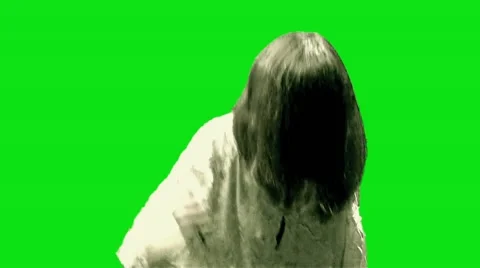 Green screen sequence dead girl stabs Stock Footage 59830069