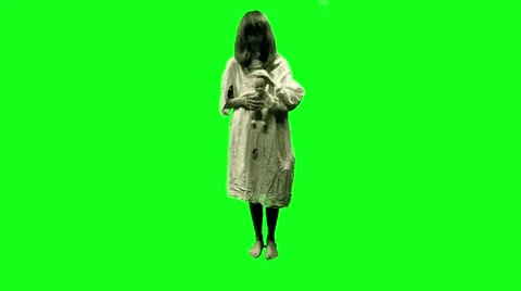 Green screen sequence dead girl pulling doll Stock Footage 59830070