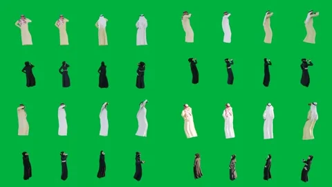 A green screen with several different types of dresses and group women dressed Vídeos de archivo 333002926