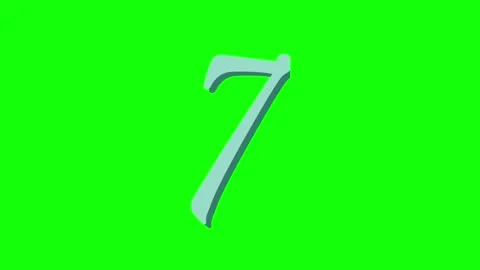 A green screen with shark in the middle and white number 7 on black background Vídeo Stock 346144589