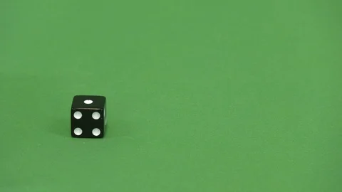 Green screen shot of a black dice rolling 1 库存影片 117989440