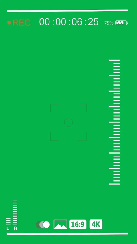 Green screen shot of a camera with recording details suitable. Stock Footage 306846925