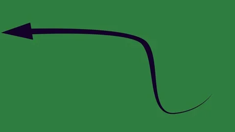 Green screen showing black arrow and an pointing up to the left depth emotion Stock Footage 336050291