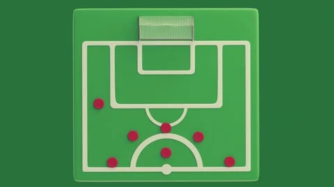Green screen showing computer icon and soccer field goal clipboard white close Stock Footage 335981411