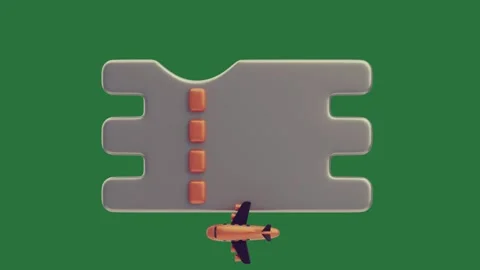 Green screen showing an orange object and gray background toy airplane flying Stock Footage 335980759
