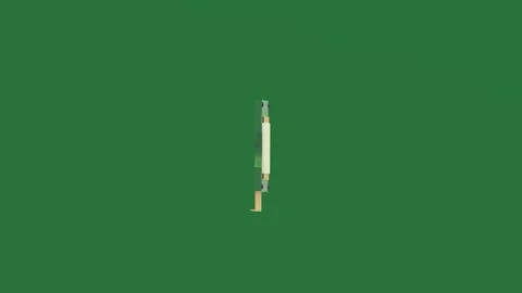 Green screen showing ram and memory chip on pencil screen small piece bread it Stock Footage 335981543