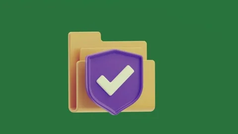 Green screen showing small yellow object and folder on shield top of it check Stock Footage 335980778