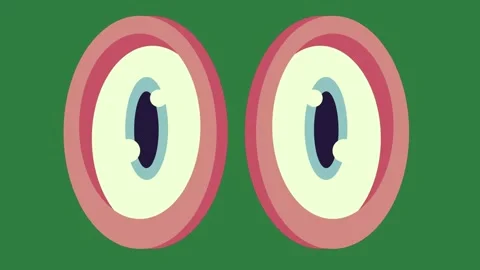 Green screen showing two eyes and background pair of pink ovals on an Stock-Footage 335147160